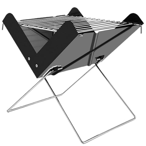 Foldable BBQ Grill Charcoal Barbecue Portable X Grill Tabletop Outdoor Smoker BBQ for Camping Picnic Outdoor Party