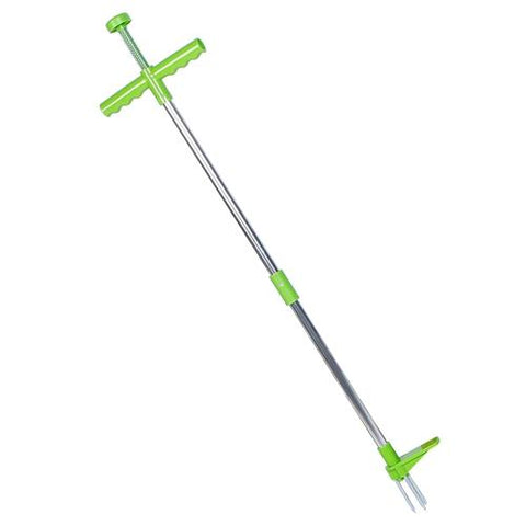 Weed Puller Twister Stand Up Root Removal Hand Tool 3 Claws Aluminum Grass Manual Remover 38.98in Long Handle w/ Foot Pedal