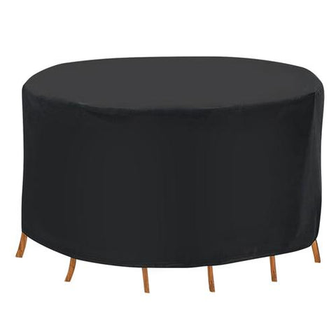 91x43in Circular Table Cover 6-Seat UV Water Resistant Outdoor Furniture Protector For Small Round Table Chairs Set