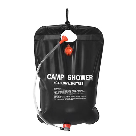 Portable Solar Heated Shower Bag Camping Shower Bath Water Bag Van Life 5 Gallons On-Off Switchable Shower Head