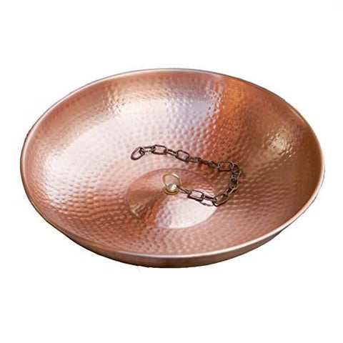 Premium Hand Hammered Copper Rain Chain Basin - 11-inch Diameter