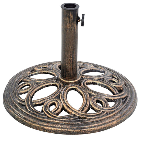 Bronze Finish Cast Iron Round Umbrella Stand Base