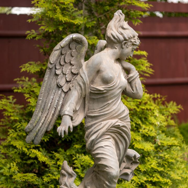Large Angel Statues Evellyn and Leyla Stone Look Figurines